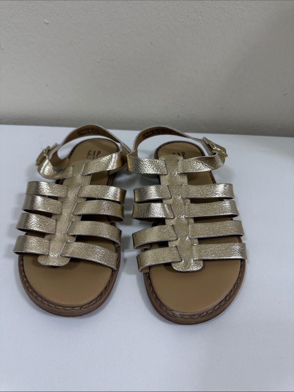 GAP Girls Metallic Gold Multi-Strap Sandals